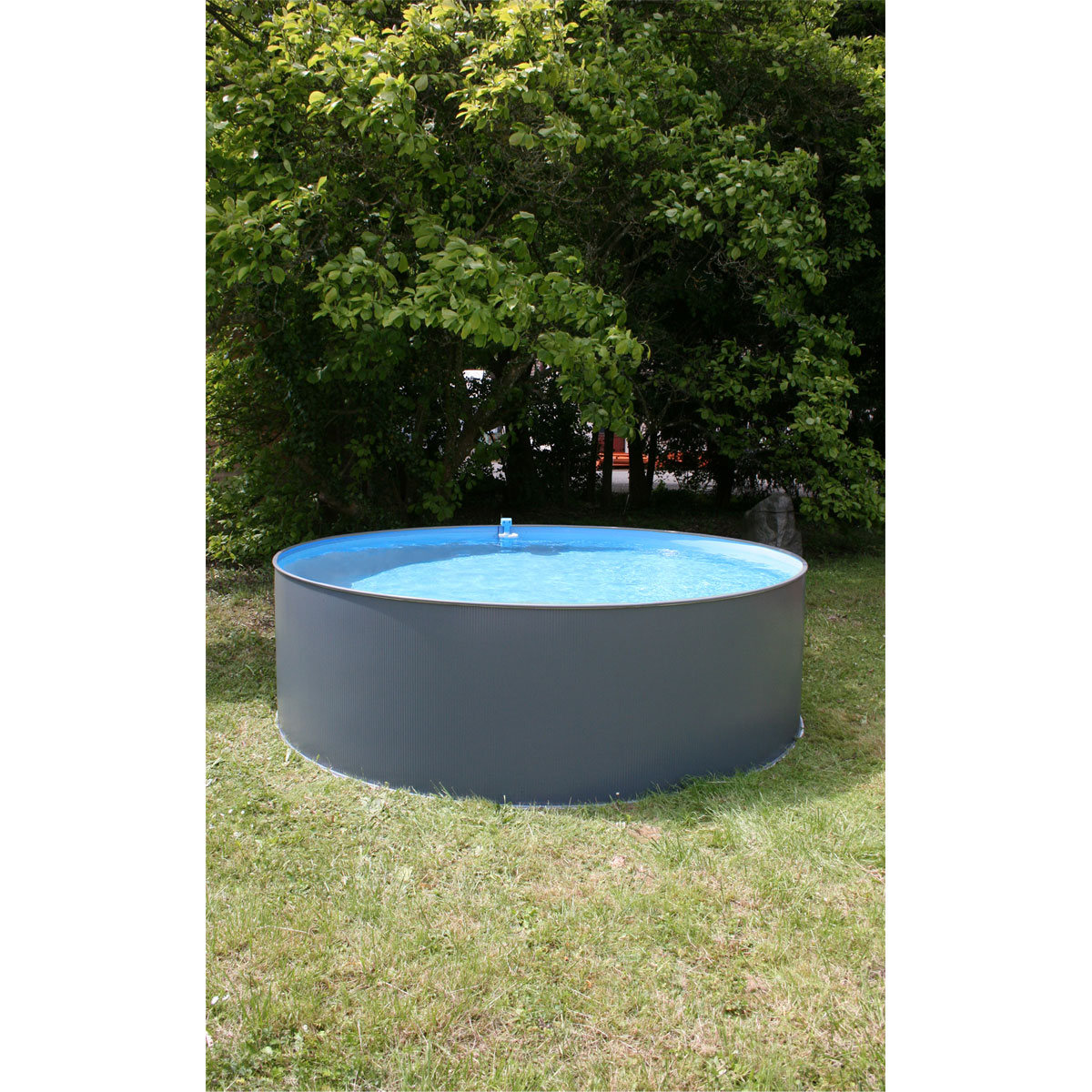 Rundbecken-Set Anthrazit 450 x 90 cm Innenauskleidung blau Bild 2