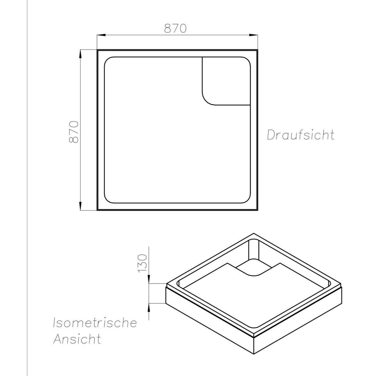 Ottofond Wannenträger quadratisch 90 x 90 cm Bild 2