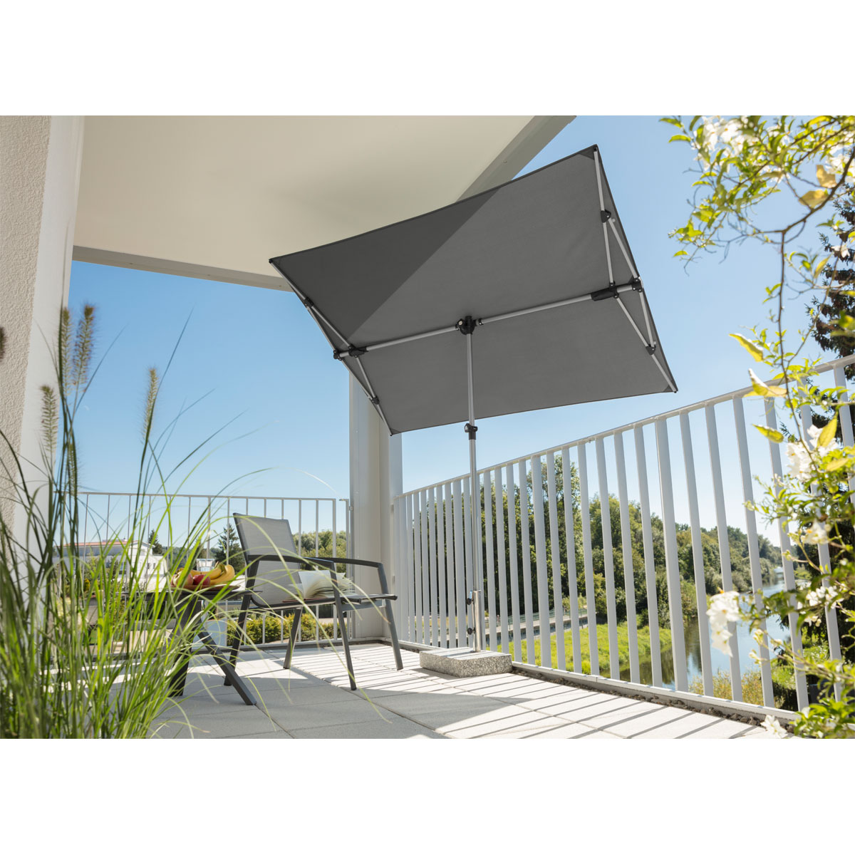 Schneider Schirme Sonnenschirm Novara 190 x 140 cm anthrazit Bild 9