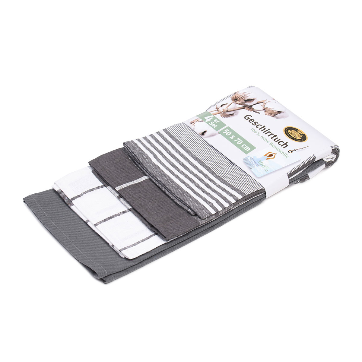 Gözze Geschirrtücher 100% Baumwolle 4er Pack 50x70cm anthrazit Bild 2