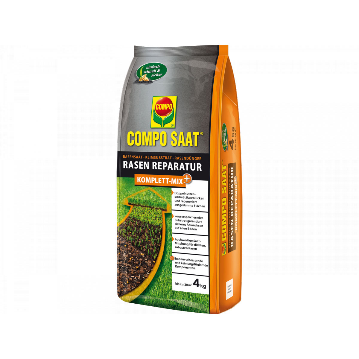 Compo SAAT Rasen Reparatur Komplett-Mix und 4 kg für bis zu 20 m² Bild 2