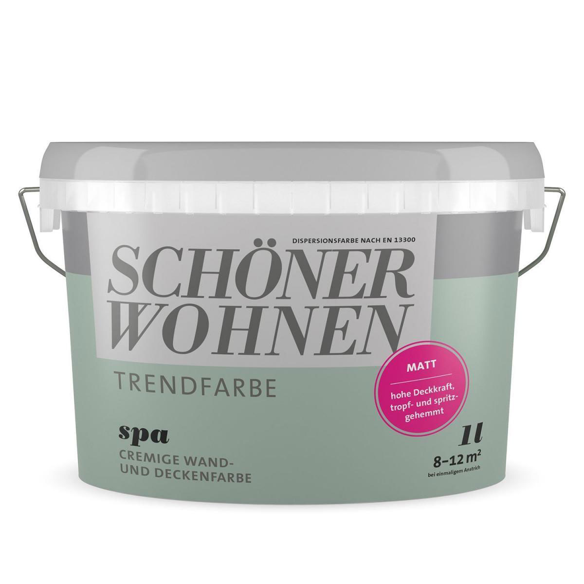 Schöner Wohnen Farbe Trendfarbe Spa Matt 1 L Bild 1