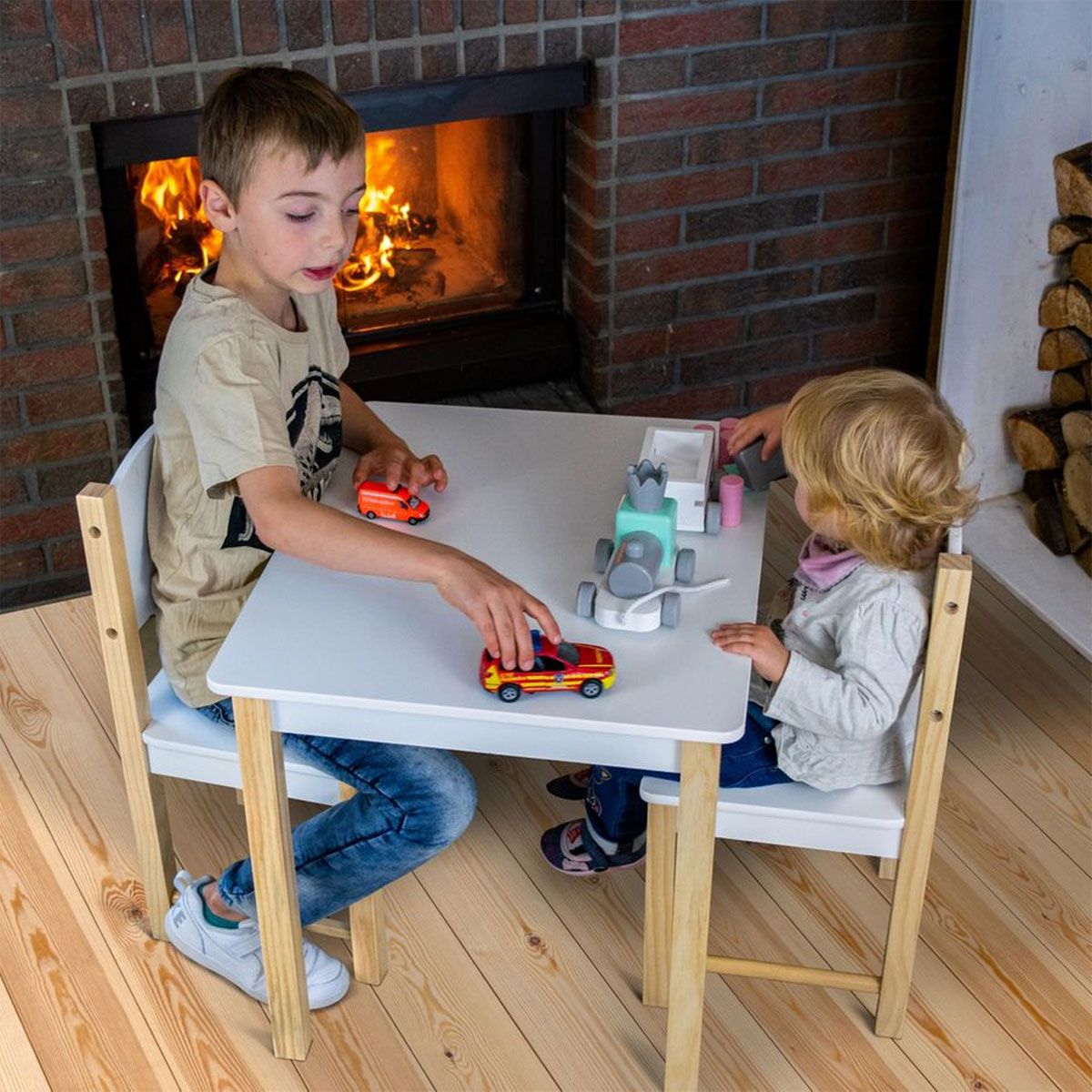 Regulärer Rabatt Coemo 3tlg. 1 weiß 2 Tisch | Kindersitzgruppe K003207151 Stefano Stühle | Weiß