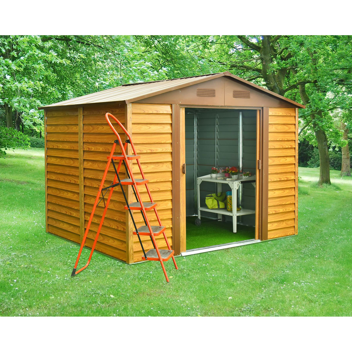 Pergart Gerätehaus Frankfurt II 8,2m² holzoptik Bild 8