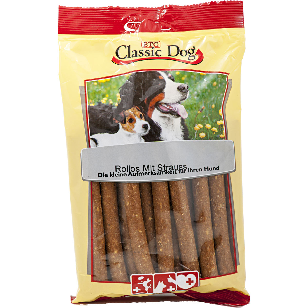 Classic Dog Hundesnack Rollos mit Strauss 20 Stück