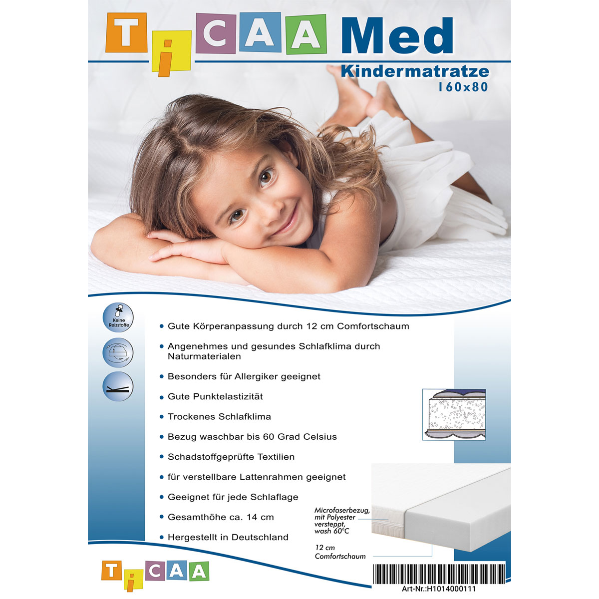 Ticaa Kindermatratze „MedAllergen“, 80x160 cm Bild 2