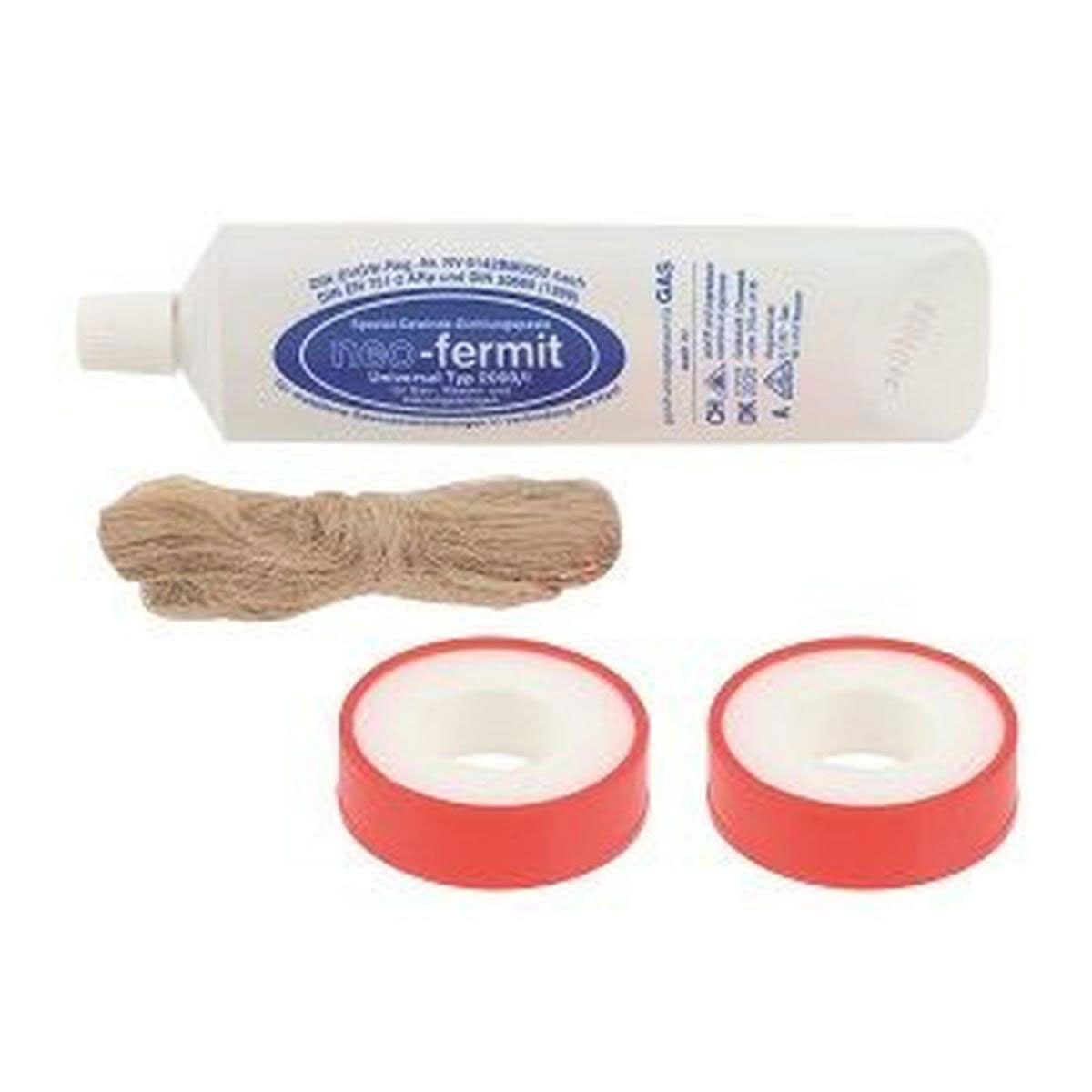 Kirchhoff Gewinde-Dichtung-Set Hanf und Dichtband und Neo-Fermit