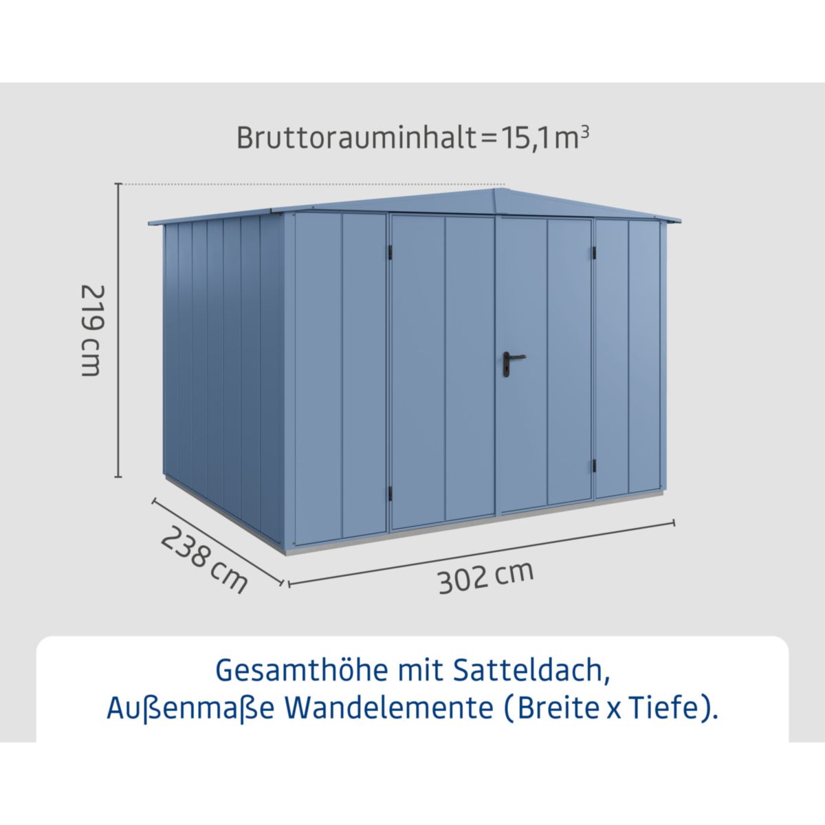 EcoStar  Gerätehaus Elegant-STyp 3RAL5014 2 flg Bild 3
