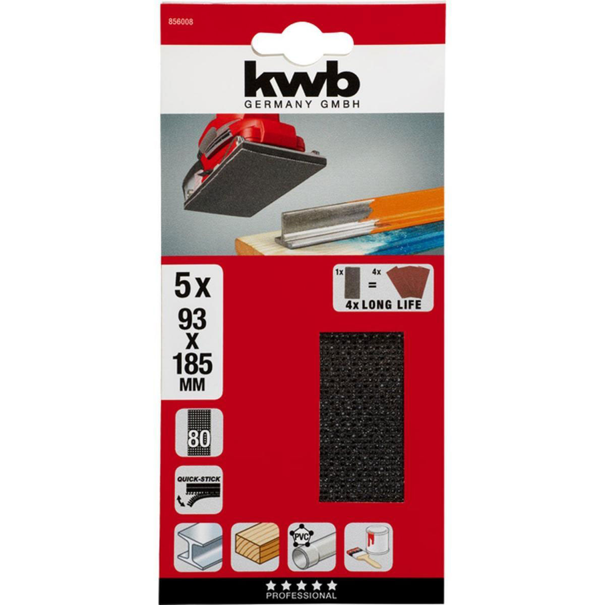 kwb  Gitterleinen für Schwingschleifer 93 x 185 mm P80 Bild 2