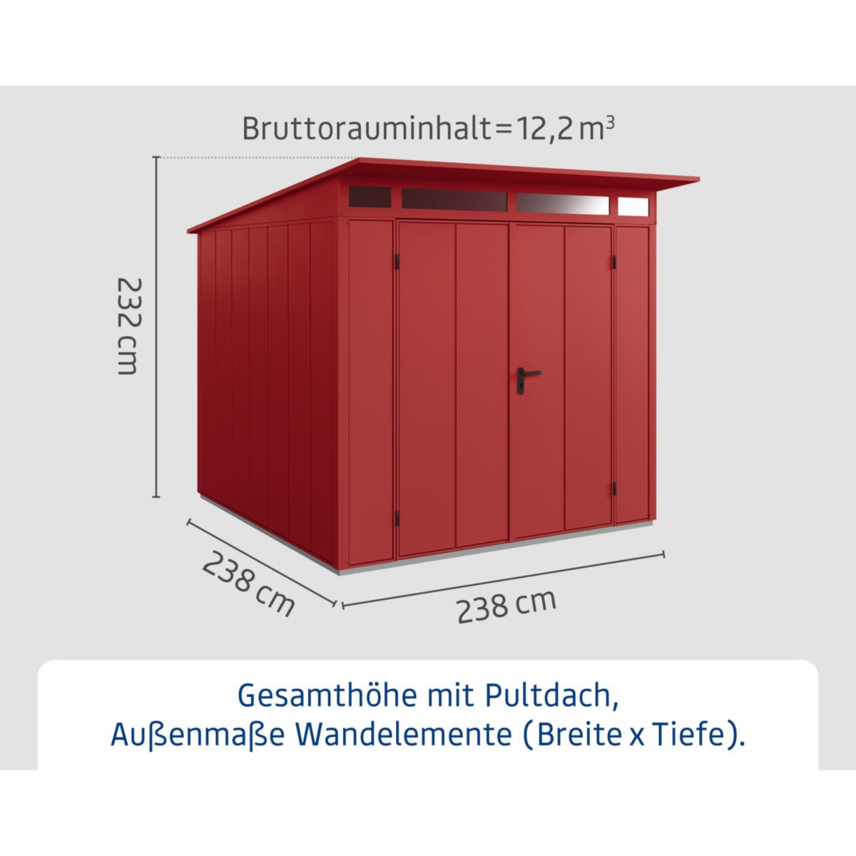 EcoStar  Gerätehaus Elegant-PTyp 2RAL3004 2 flg Bild 3