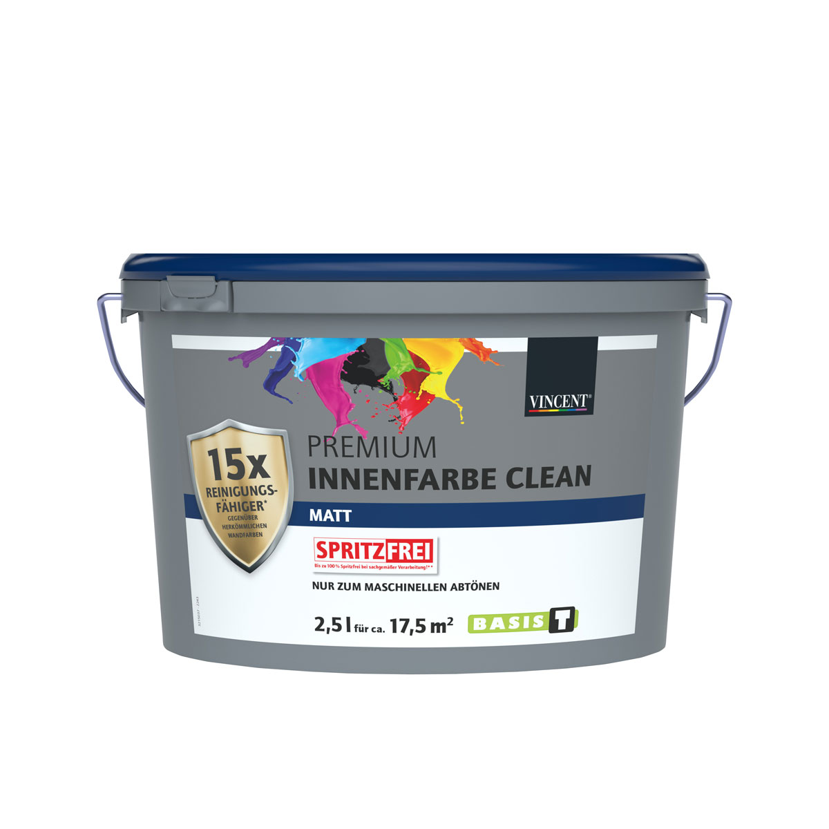 Vincent Wandfarbe Premium Innenfarbe Clean Mix it matt 2,5 L