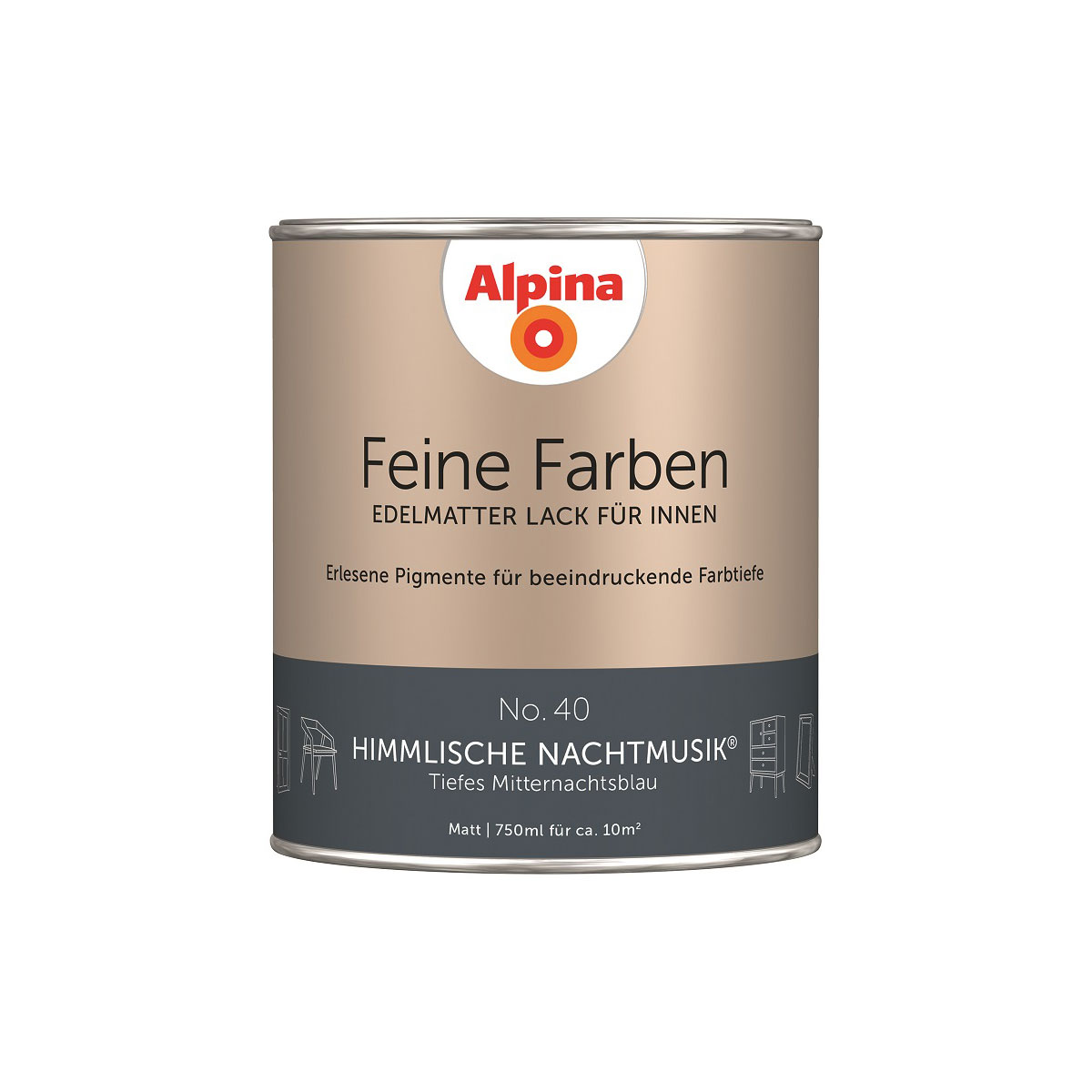 Alpina Buntlack Feine Farben Lack No 40 Himmlische Nachtmusik edelmatt 750ml