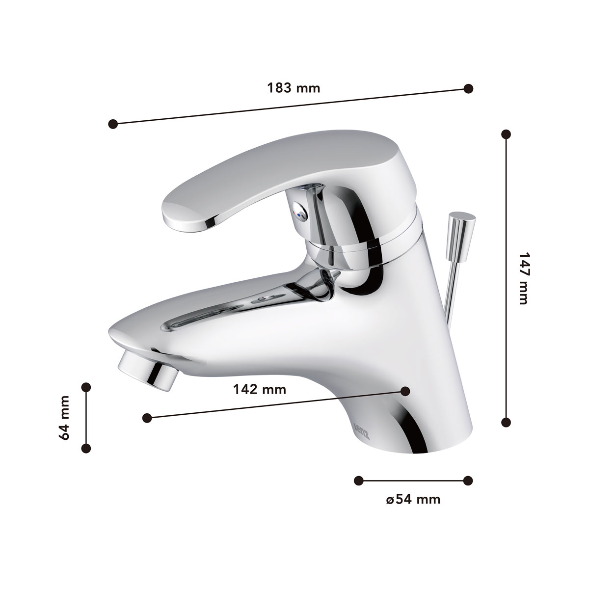 LENZ Waschtischarmatur Liana Eco-Klick Chrom Bild 3