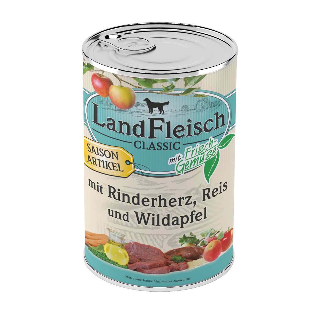 Landfleisch Classic Pur RinderherzReis und Wildapfel 400g