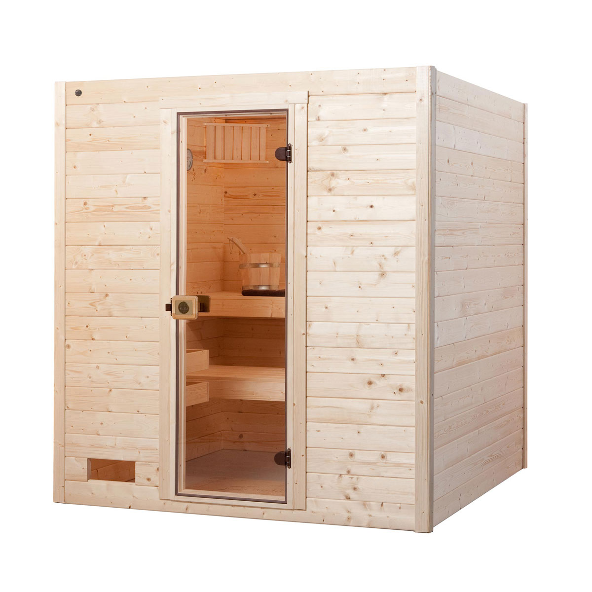 Weka Massivholz-Sauna Valida Größe 3 Sparset 9,0kW inkl integr Strg Glastuer
