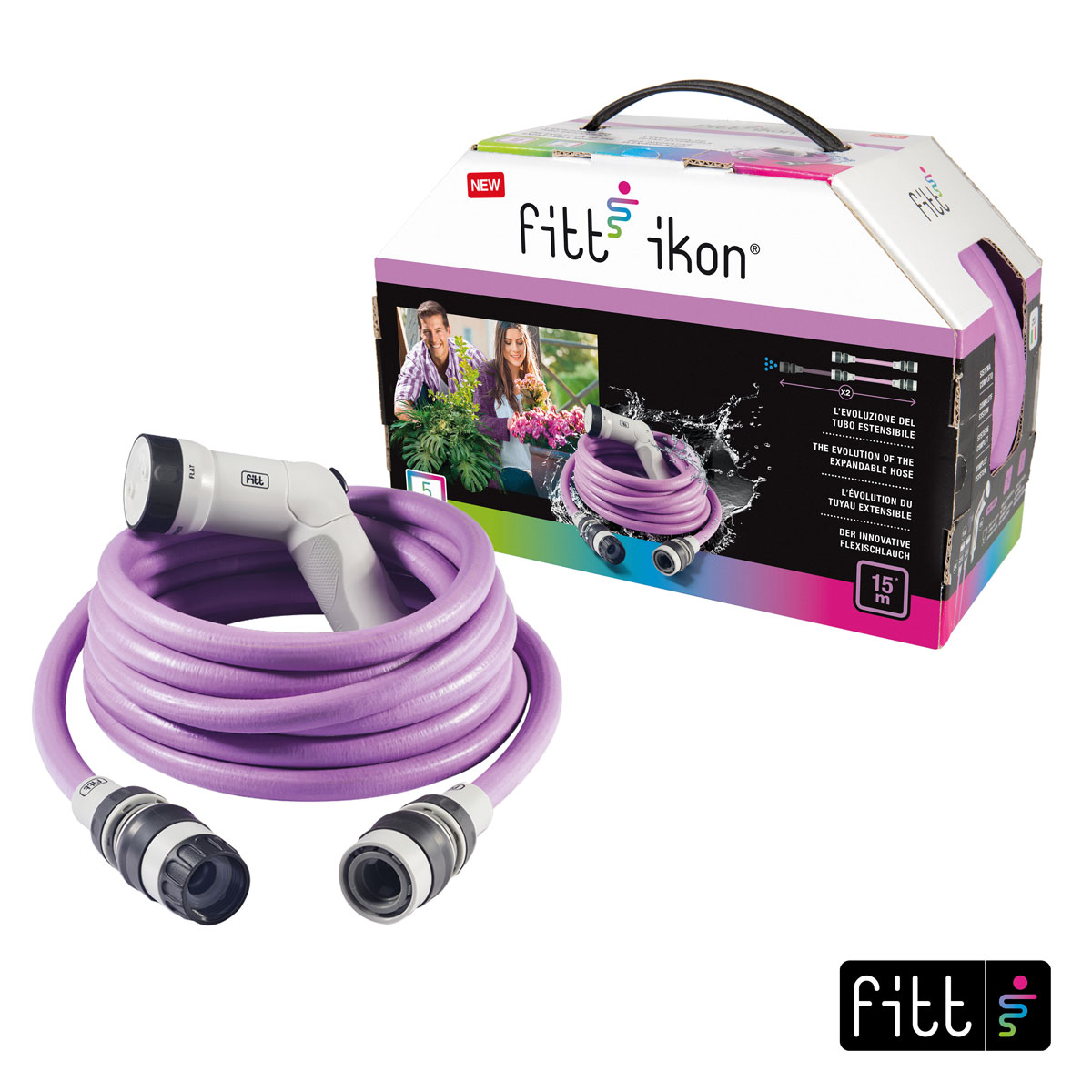 Gartenschlauch ausziehbar kompakt leicht und sofort einsatzbereit 15 m mit Multifunktions-Pistole Bild 2