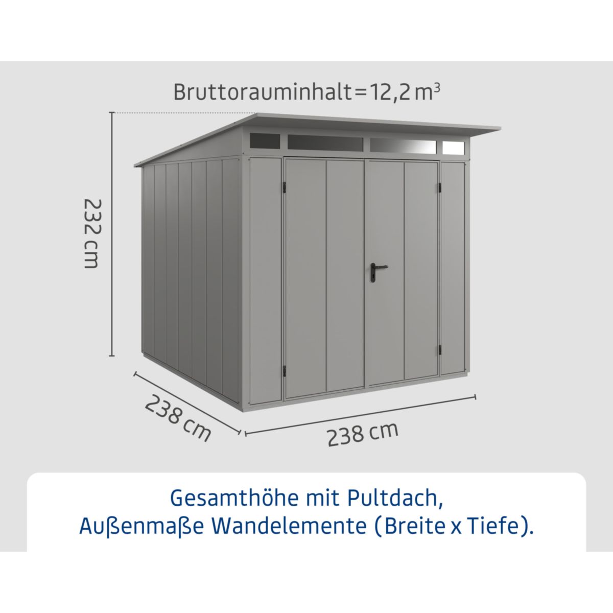 EcoStar  Gerätehaus Elegant-PTyp 2RAL9007 2 flg Bild 3