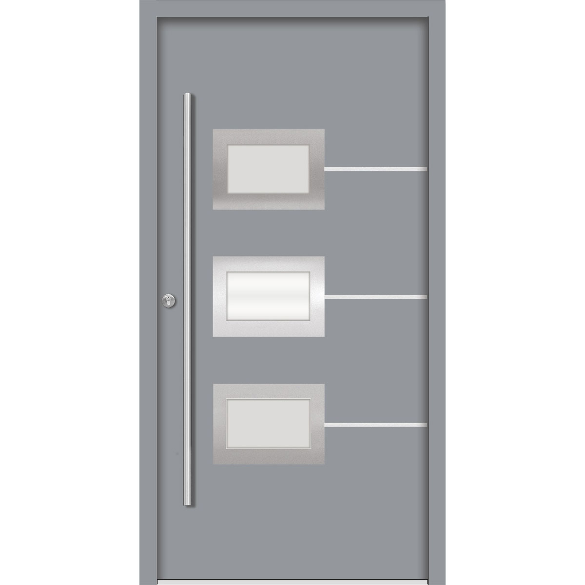 SplenDoor Premium-Haustür Passivedoor Bergen energiesparend grau 110 x 210 cm links