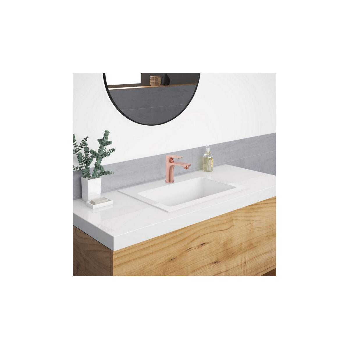 Cornat Waschtischarmatur-Set Edition Color, EHM, HD, Druck-Ablauf, kupferfarben, rund Bild 3