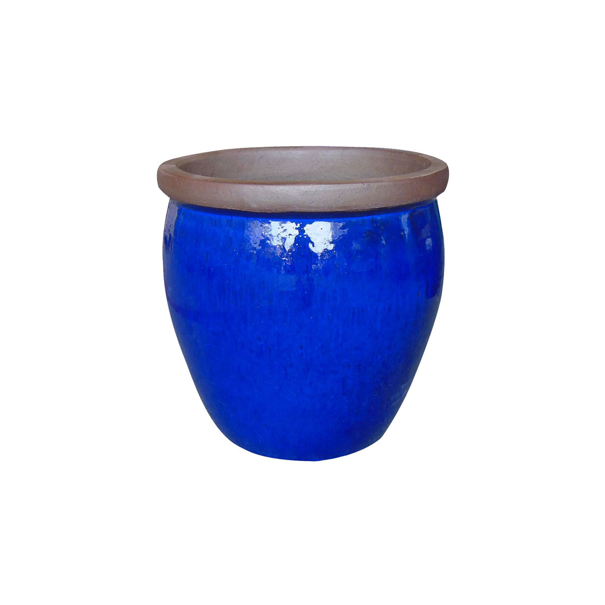 Haveson Pflanztopf Big Pot blau glasiert Durchmesser 38 x 38 cm