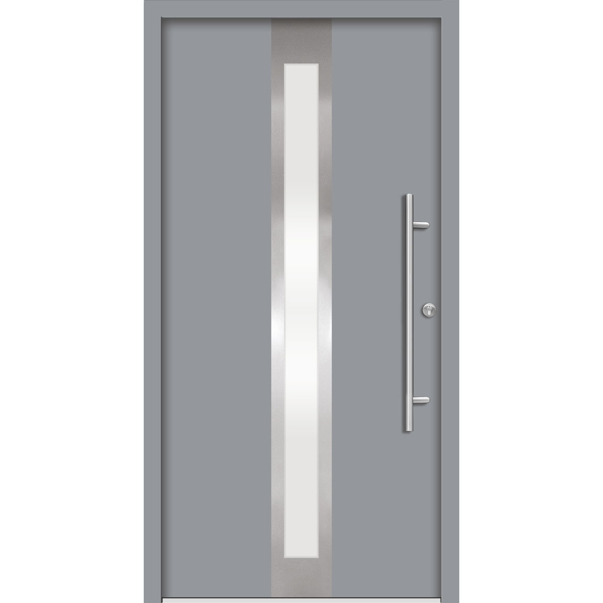 SplenDoor Premium-Haustür Passivedoor Stockholm energiesparend grau 100 x 200 cm rechts