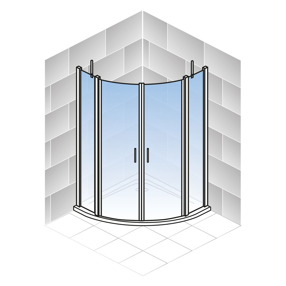 Schulte Set Alexa Style 2.0 Runddusche inkl Duschwanne 192 x 90 x 90 cm Bild 5