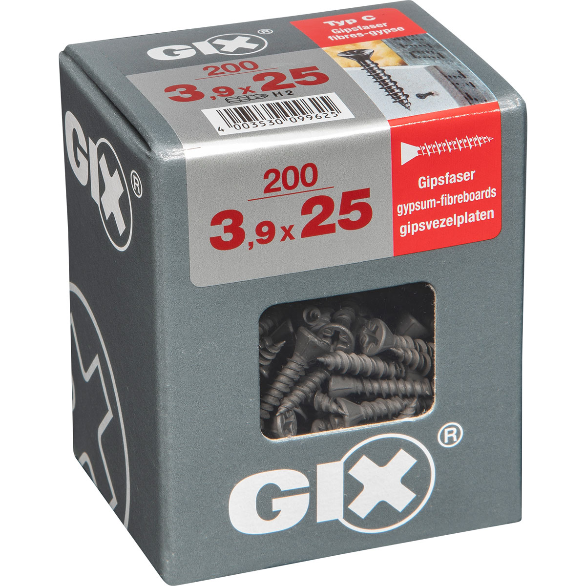 Gix Schnellbauschraube C Senkkopf 3,9 x 25 mm 200 Stück
