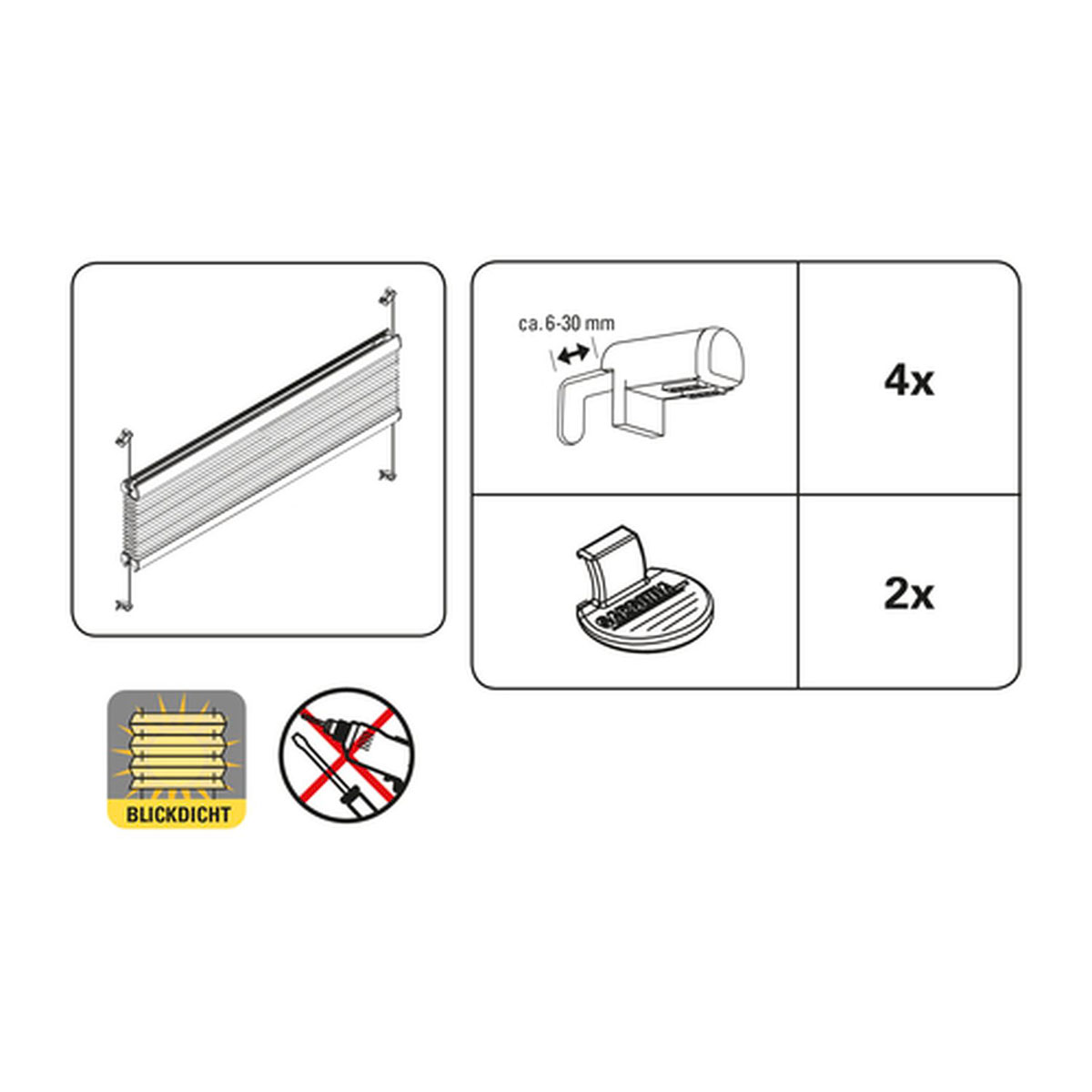 Gardinia Plissee EasyFix mit 2 Bedienschienen 90 x 130 cm taupe Bild 6