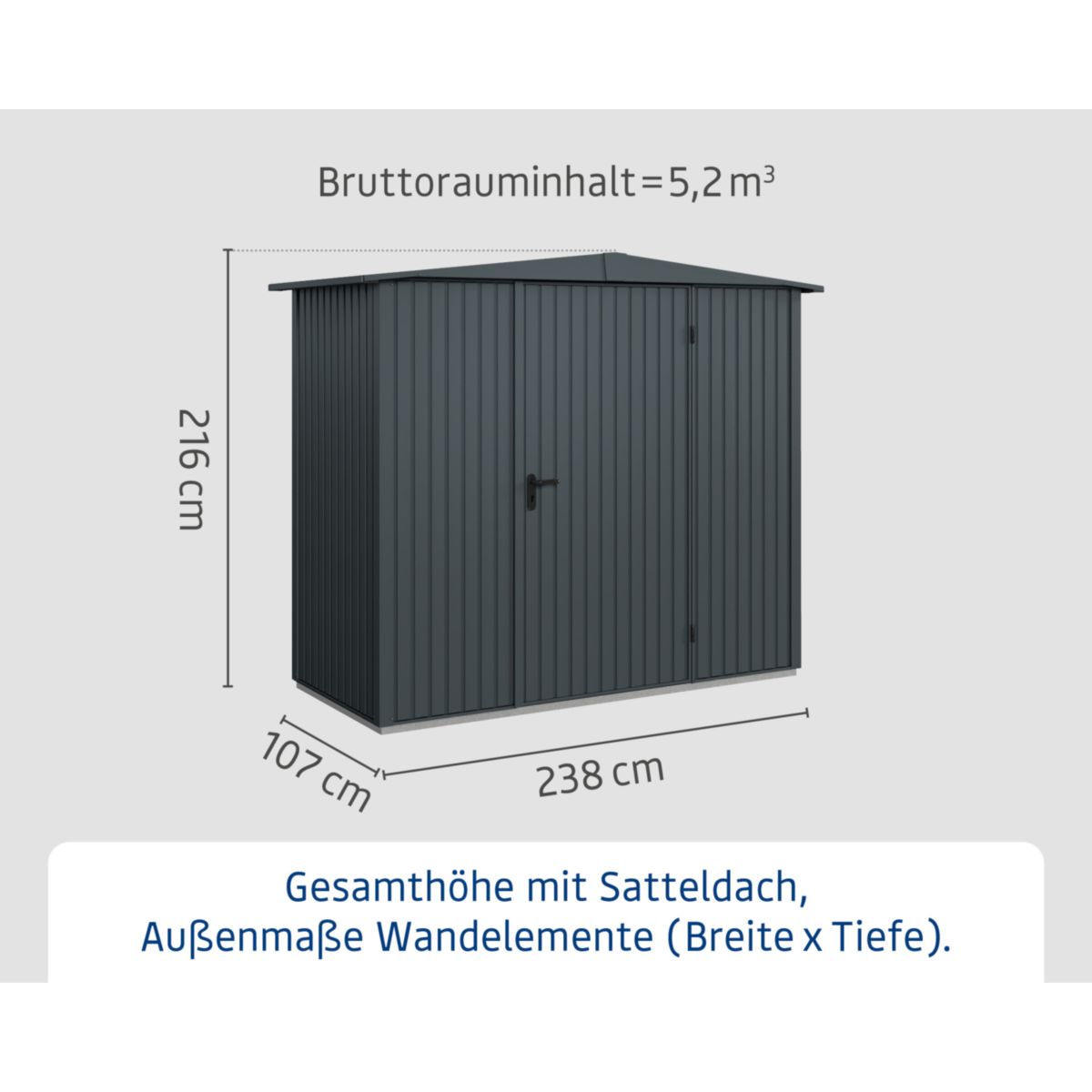 EcoStar  Gerätehaus Trend-STyp 1RAL7016 1 flg Bild 4