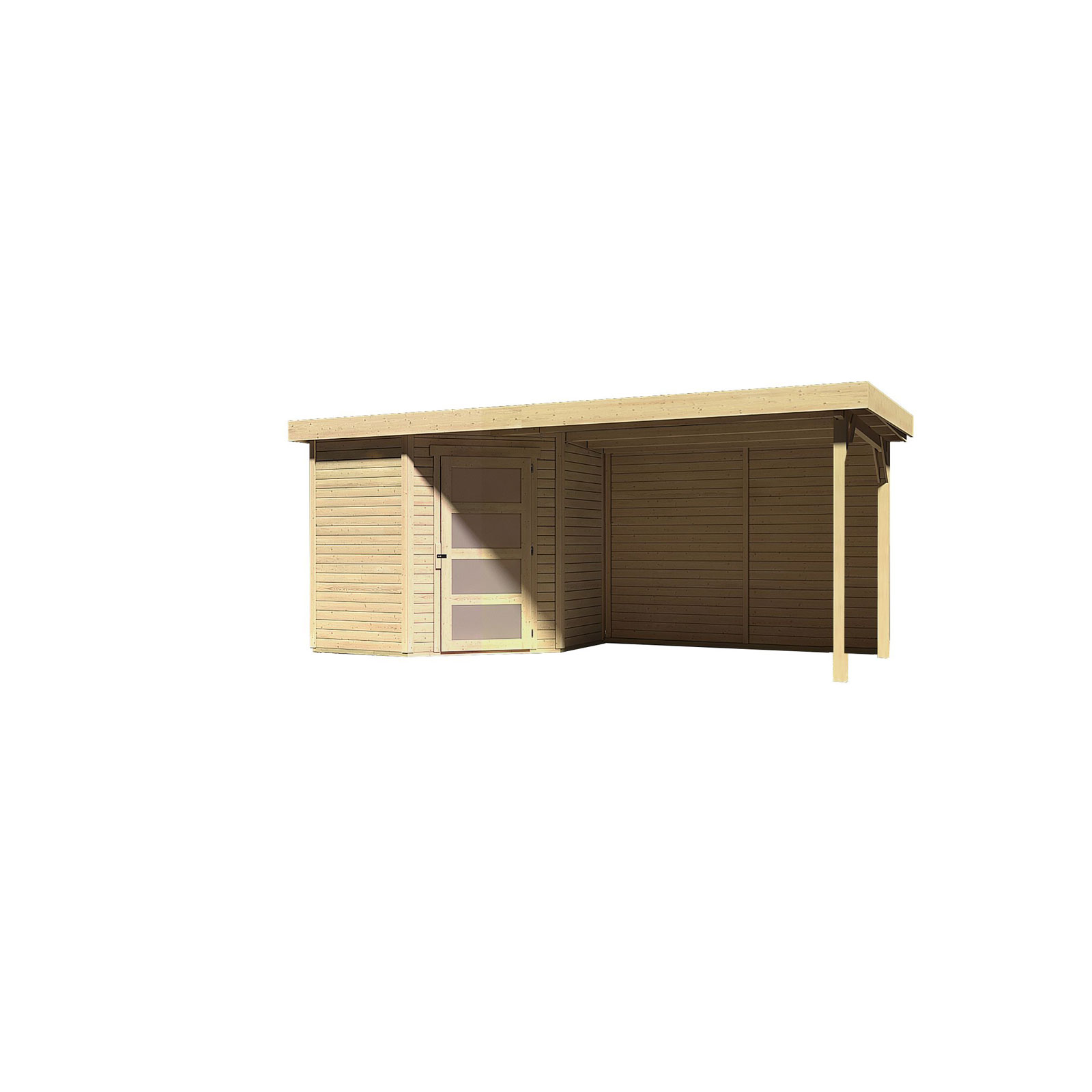 Karibu BBH Schwandorf 2 Set mit Anbau naturbelassen Bild 4