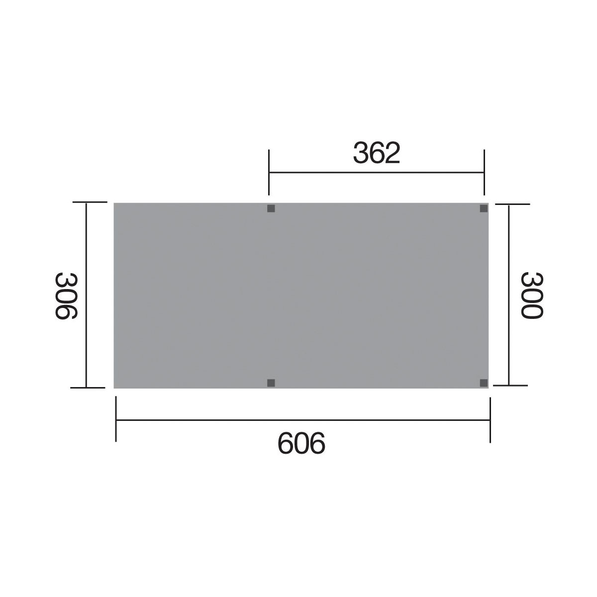 Weka Einzelcarport Y-Form mit PVC-Dach 306 x 606 cm Bild 2