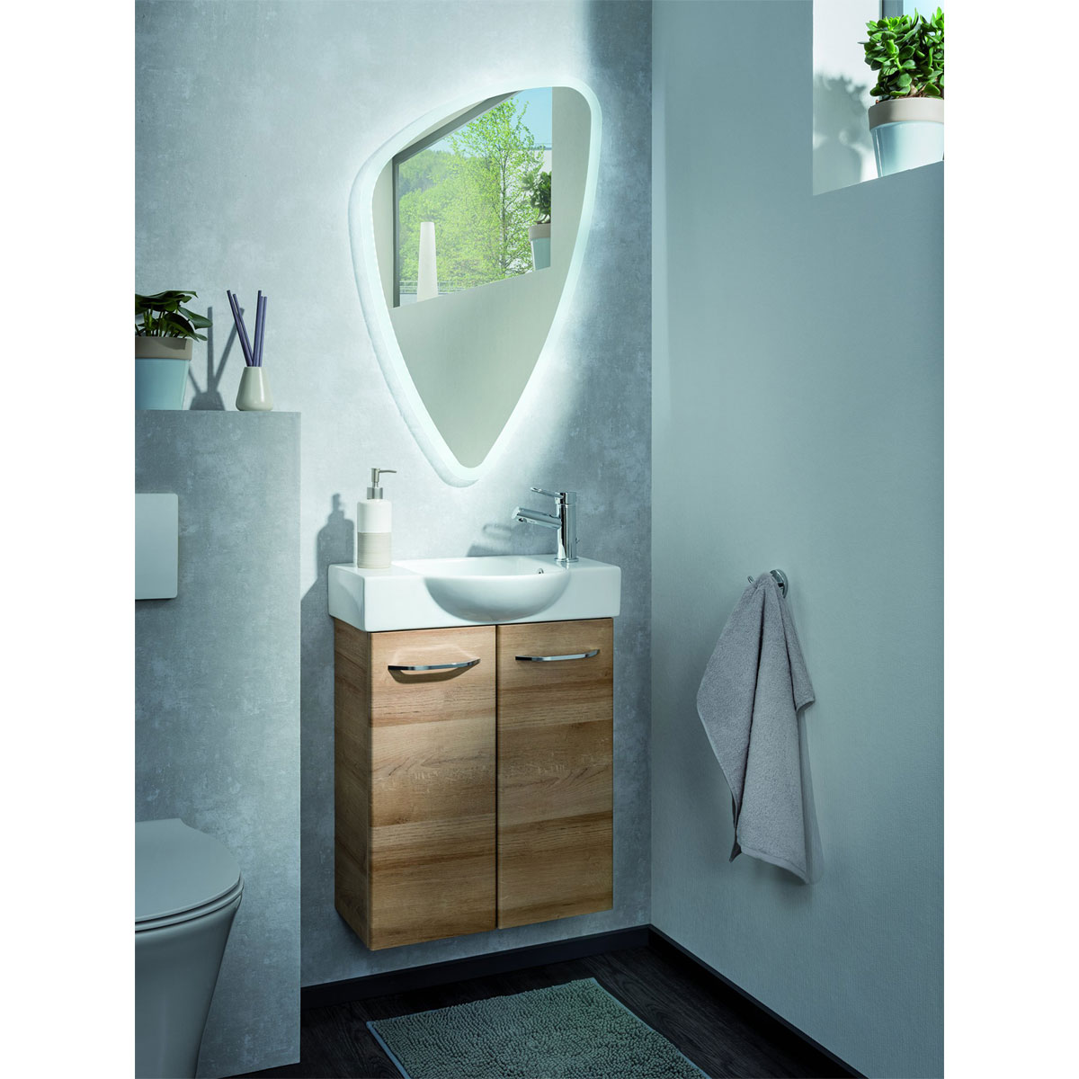 Fackelmann LED-Spiegel Organic 55,5 x 89 x 3 cm inkl Befestigungsmaterial