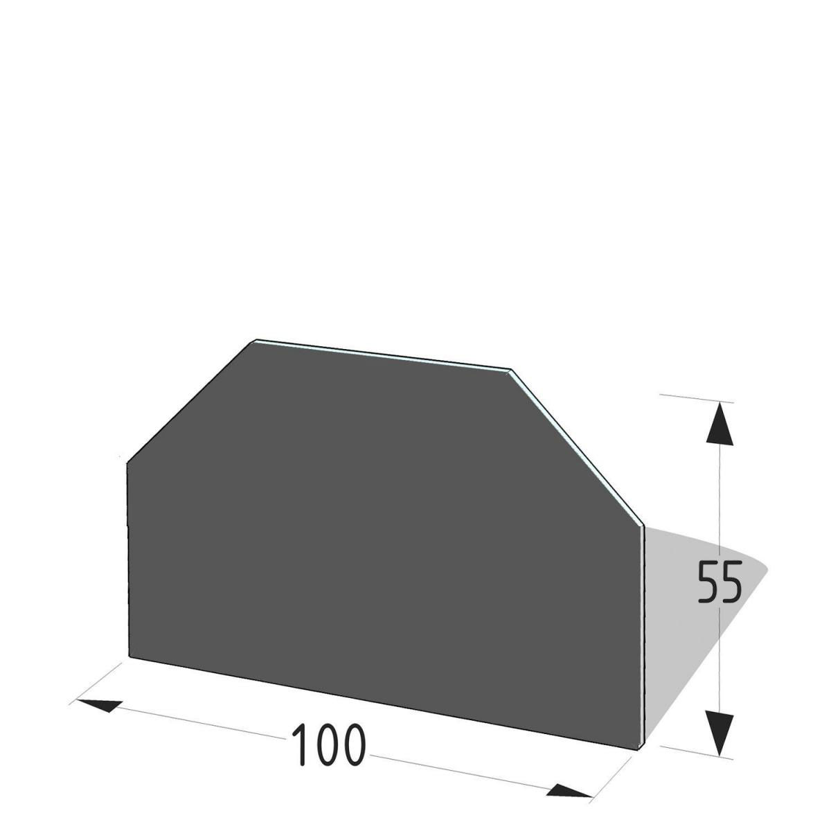 Metallvorlegeplatte 6-Eck 100 x 55 cm schwarz