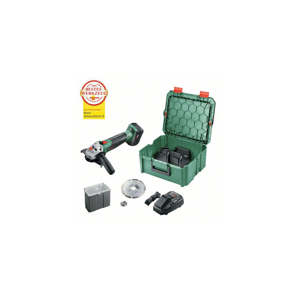 Bosch Akku-Winkelschleifer-Set AdvancedGrind 18 mit Akku 6-teilig