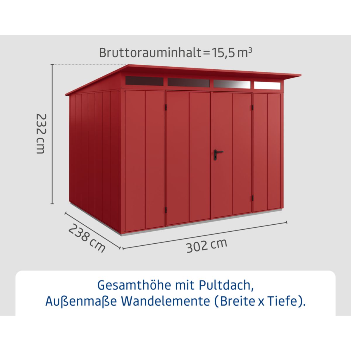 EcoStar  Gerätehaus Elegant-PTyp 3RAL3004 2 flg Bild 3