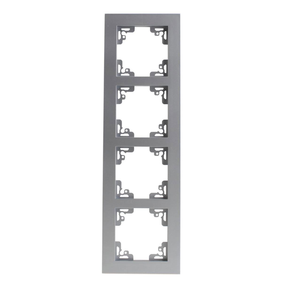 Abdeckrahmen Melbourne 4-fach silber Serie 703