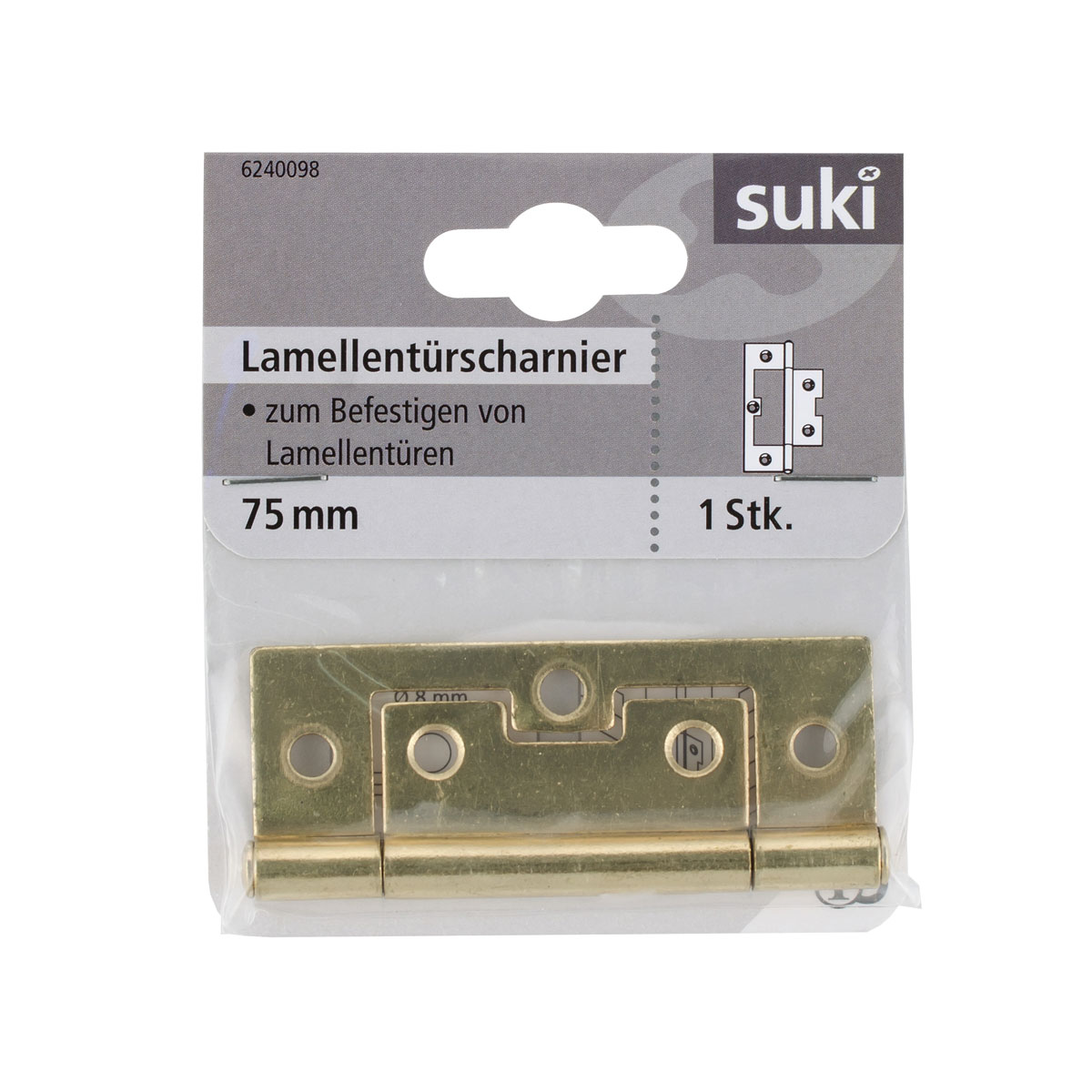 Suki Lamellentürscharnier vermessingt 7,5 cm Bild 1