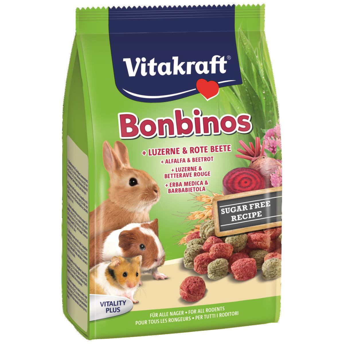 Vitakraft Bonbinos Rote Beete Luzerne für Zwergkaninchen und Meerschweinchen