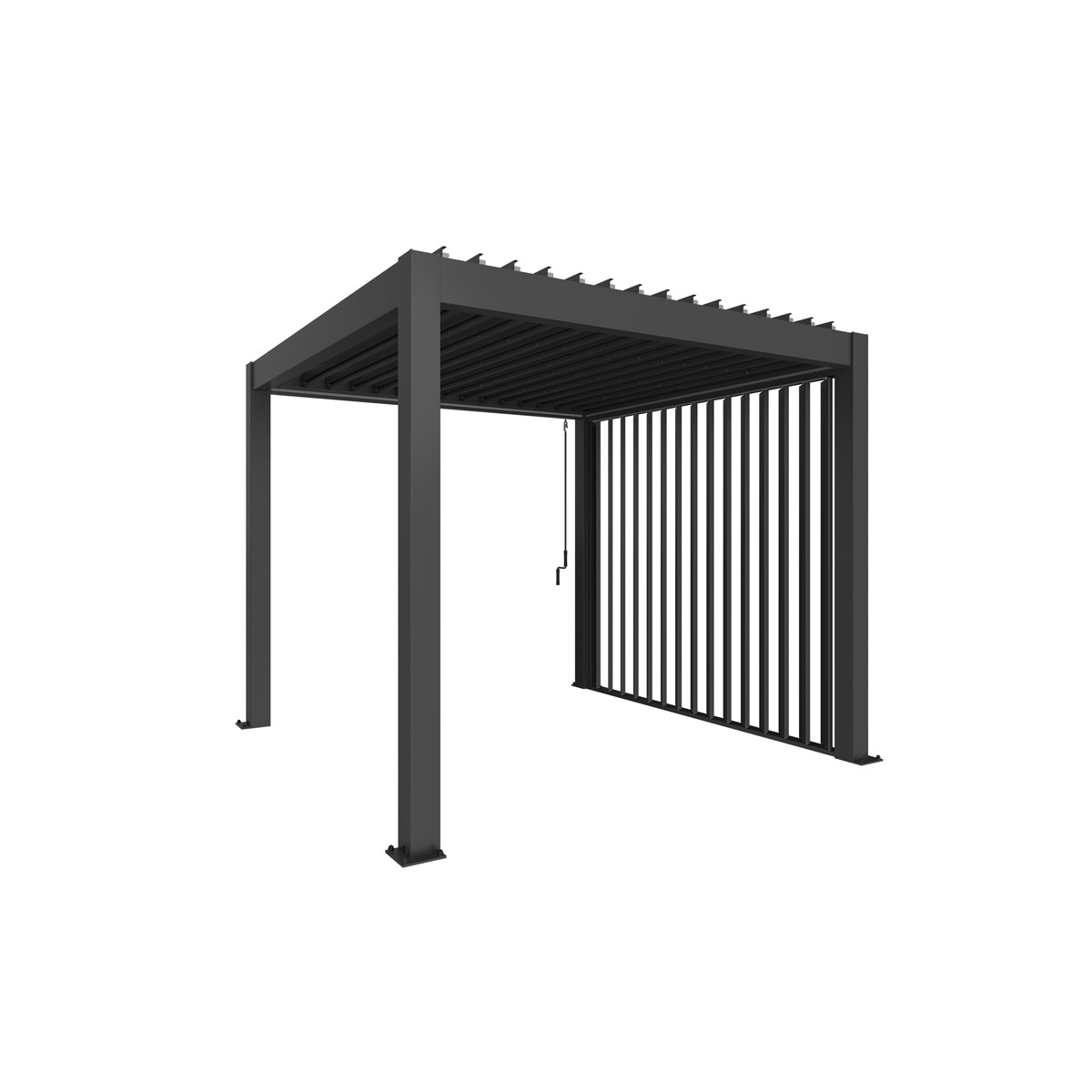 Biohort Lamellenseitenwand Gr. 3m dunkelgrau-metallic