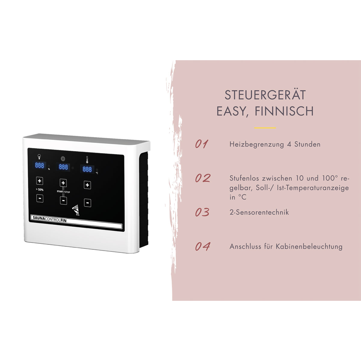 Karibu Saunahaus Mikka 38 mm 9 kW Ofen externe Strg Milchglastür Bild 11