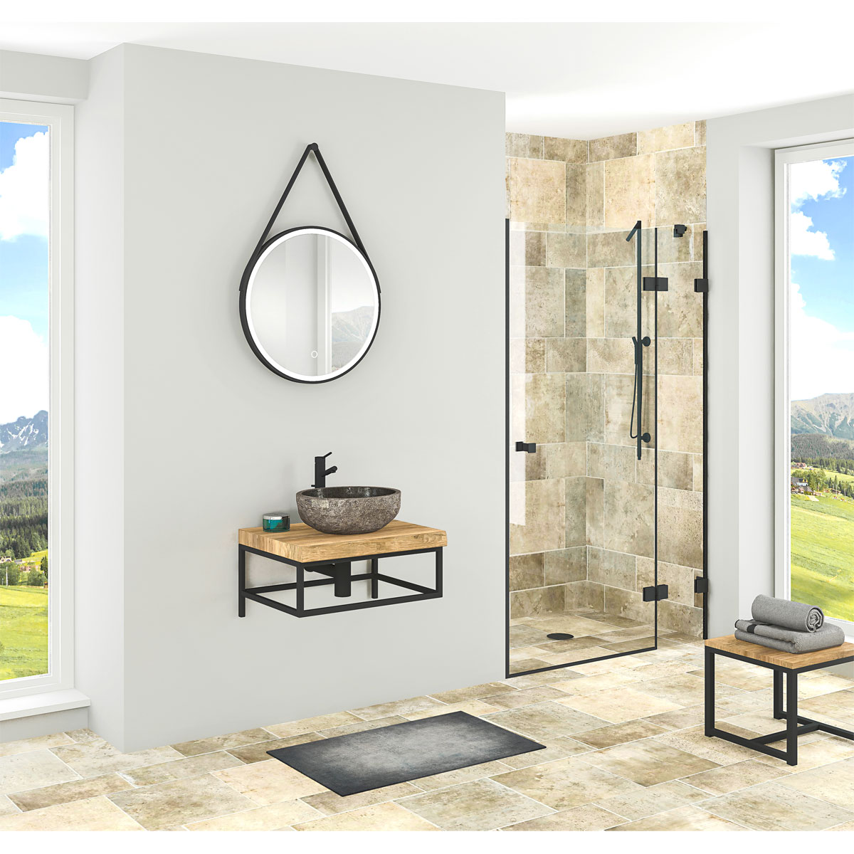 Metallträger Tree schwarz 60 x 22,5 x 36 cm Bild 2