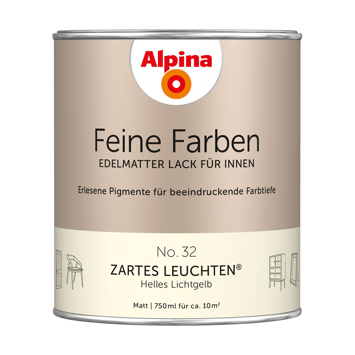 Alpina Buntlack Feine Farben Lack No 32 Zartes Leuchten edelmatt 750ml