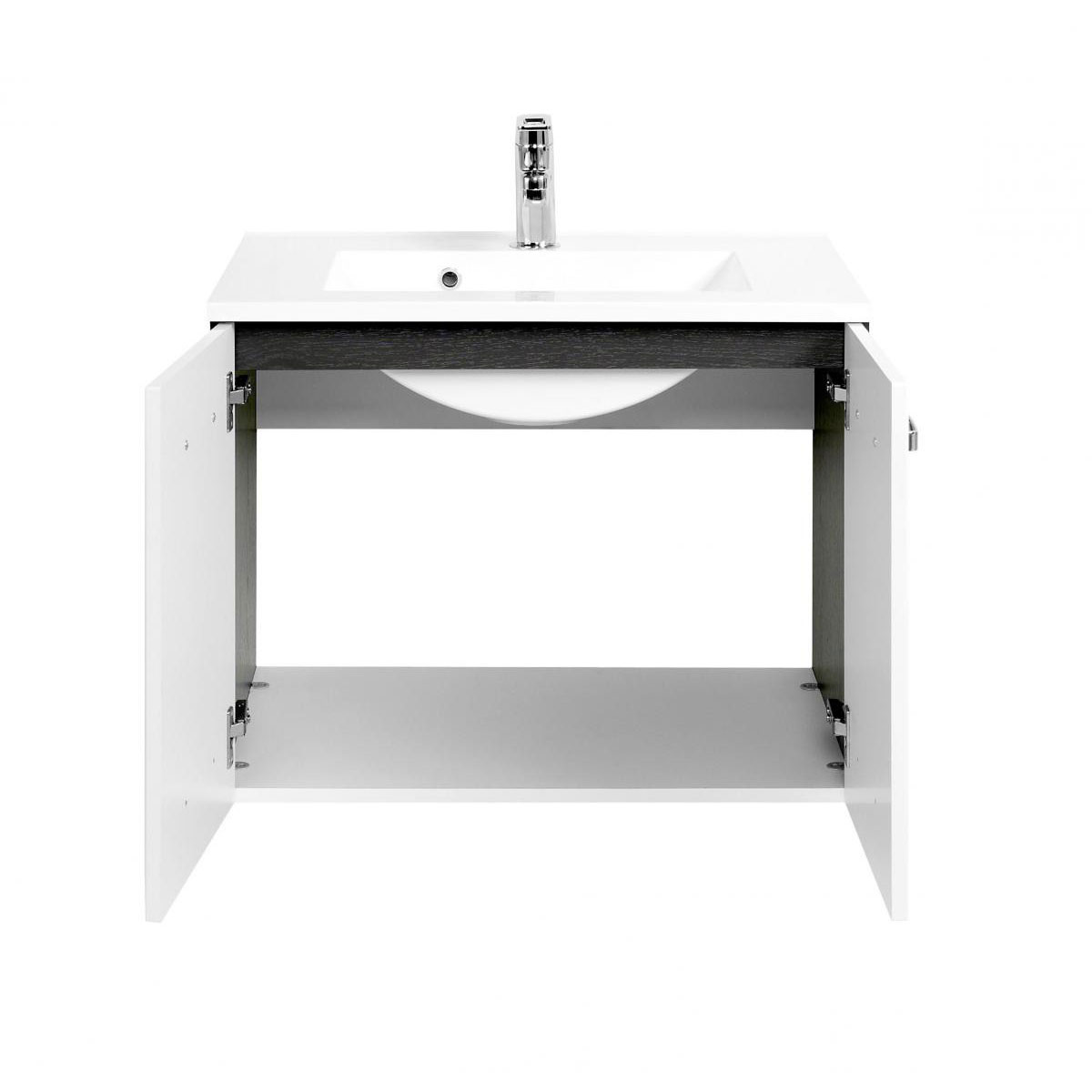 HELD Waschtisch 70 graphitgrau- Weiß Hochglanz 2Türen Bild 2