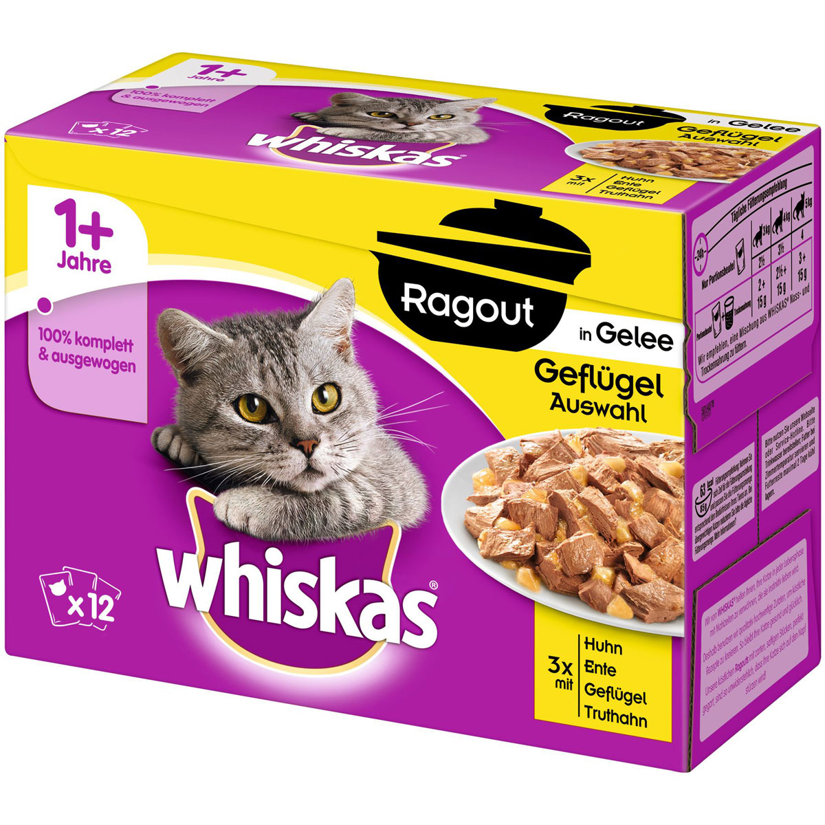 Whiskas Multipack Ragout 1 Geflugelauswahl in Gelee 12 x 85g K000054124