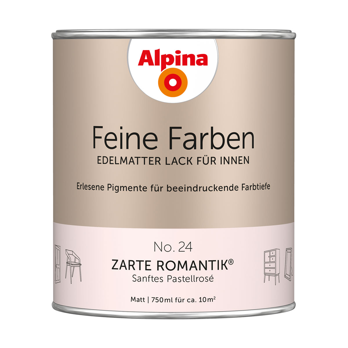 Alpina Buntlack Feine Farben Lack No 24 Zarte Romantik edelmatt 750ml