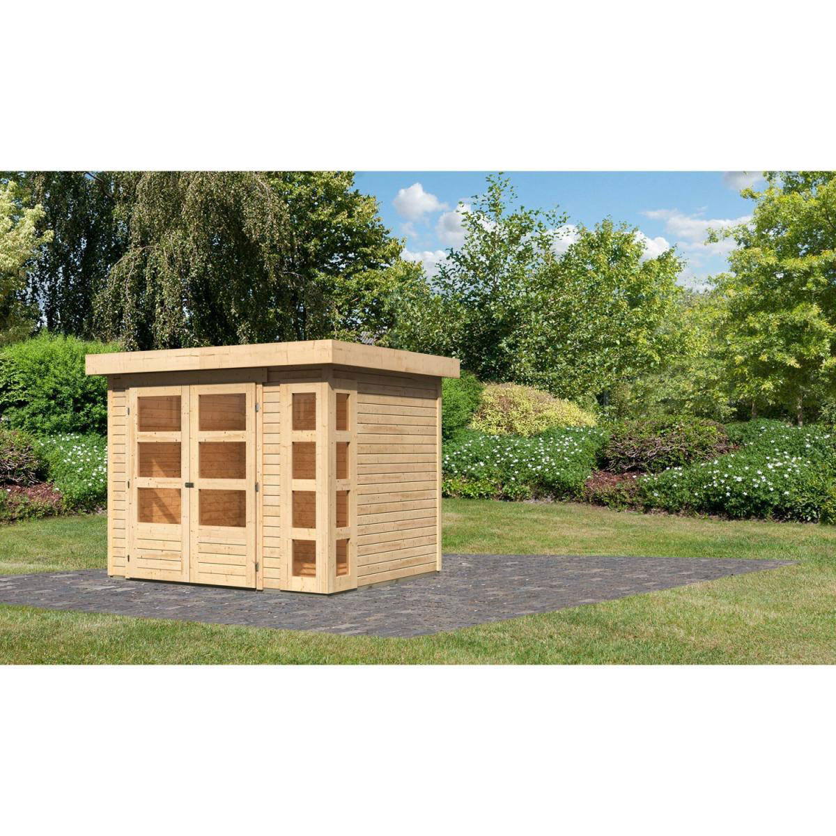 Karibu Gartenhaus Kerko 3 naturbelassen