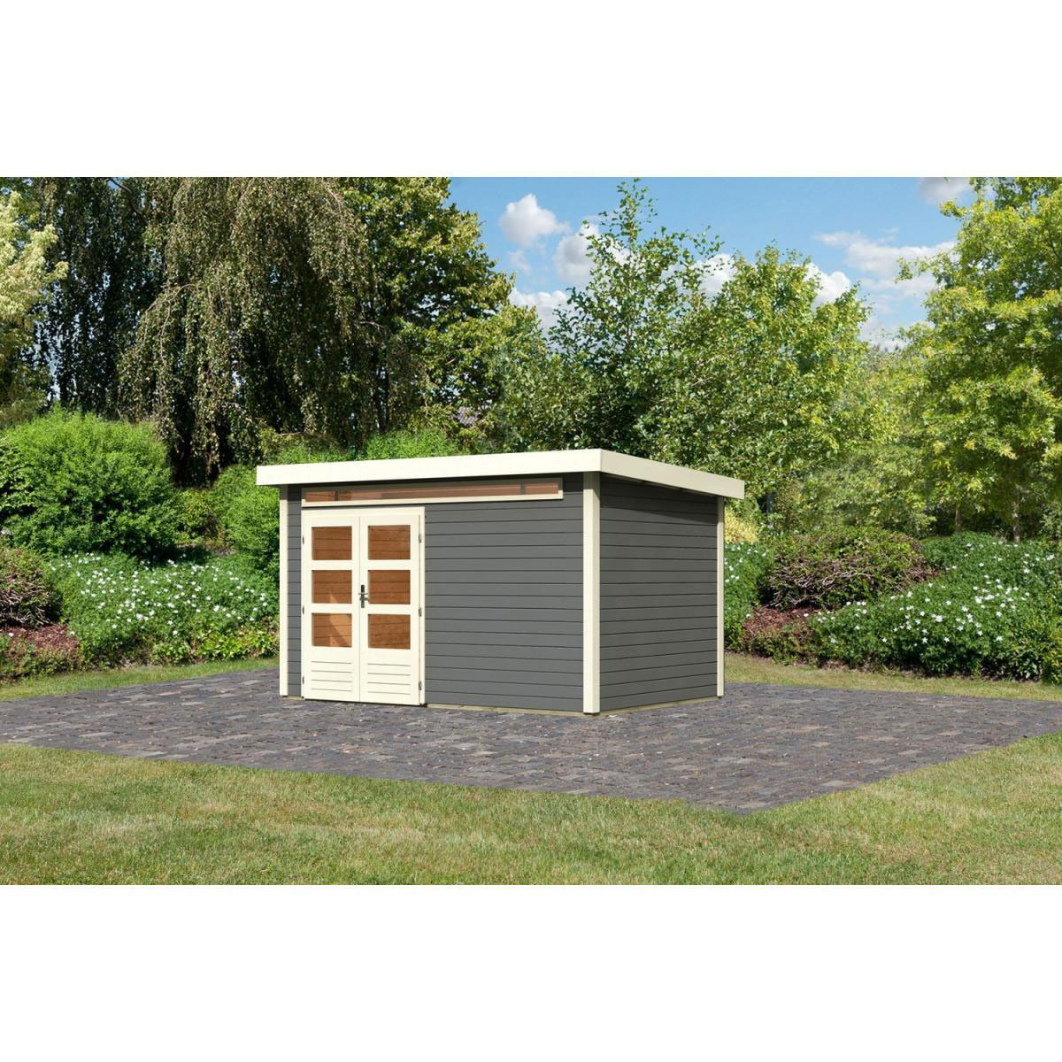 Karibu Gartenhaus Kandem 7 terragrau