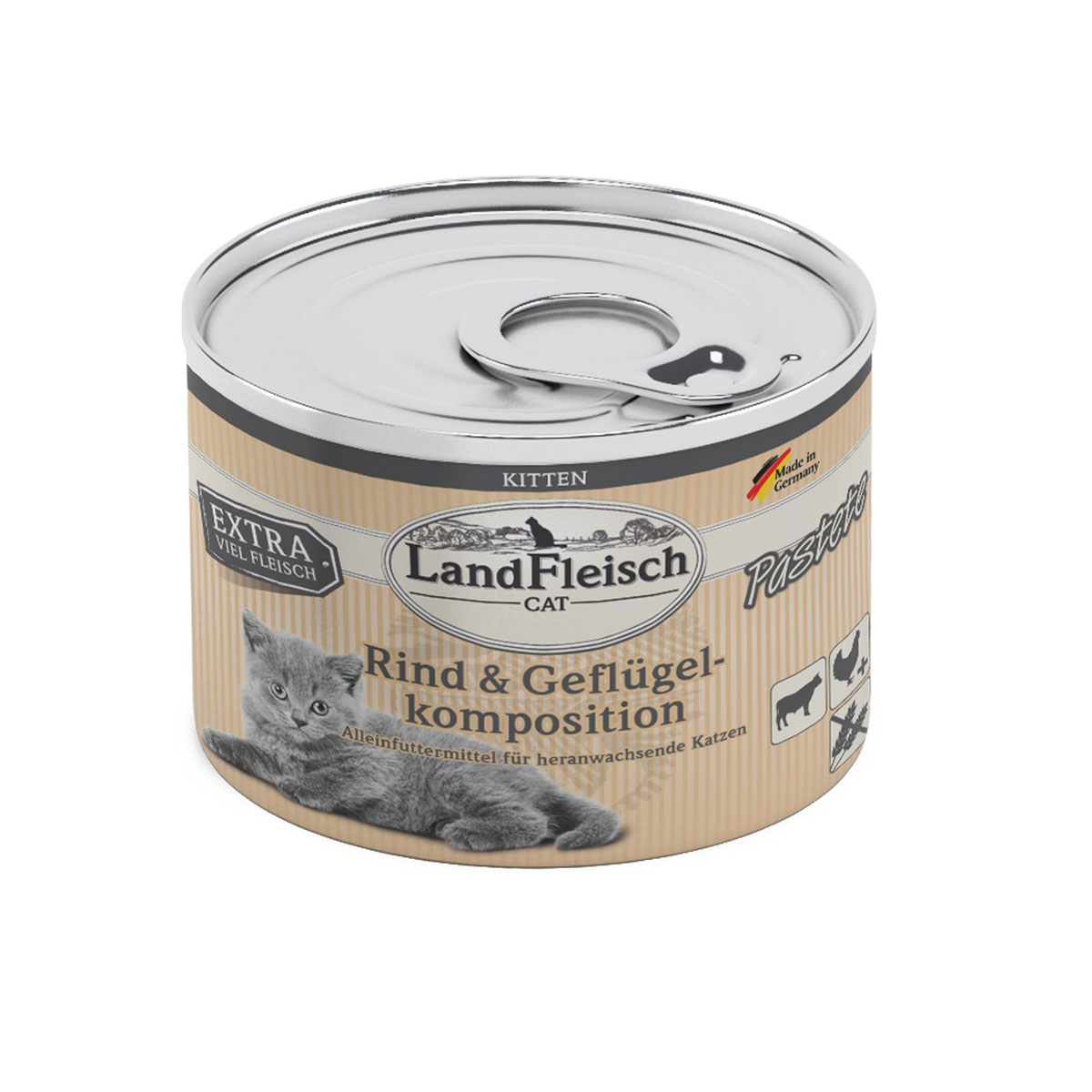 Landfleisch Cat Kitten Pastete Rind+Geflügelk 195g