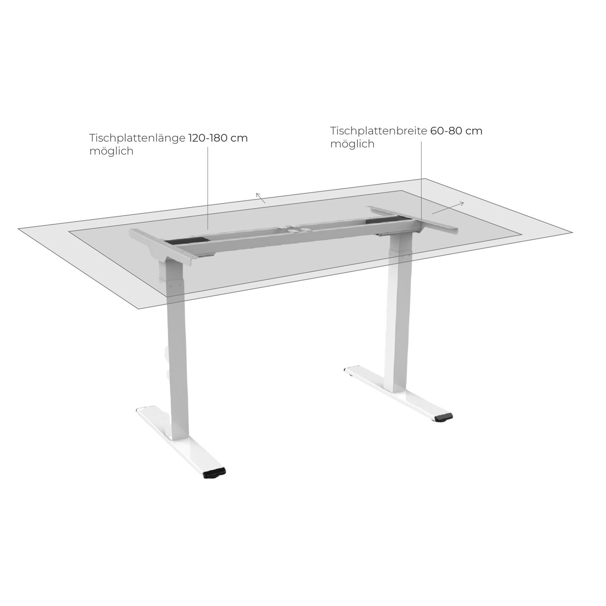 Better Home Elektrisch höhenverstellbarer Schreibtisch Tischgestell DM1 Dualmotor Bild 5