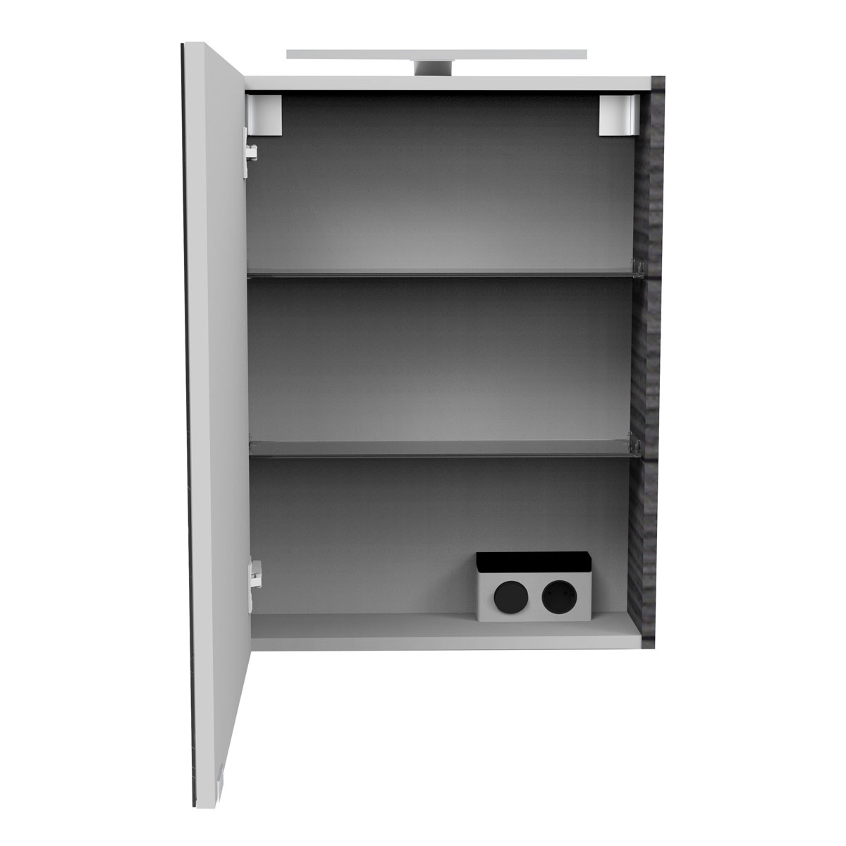 Fackelmann  Gäste-WC Spiegelschrank links SBC 500 x 680 x 153 mm DarkOak Bild 2